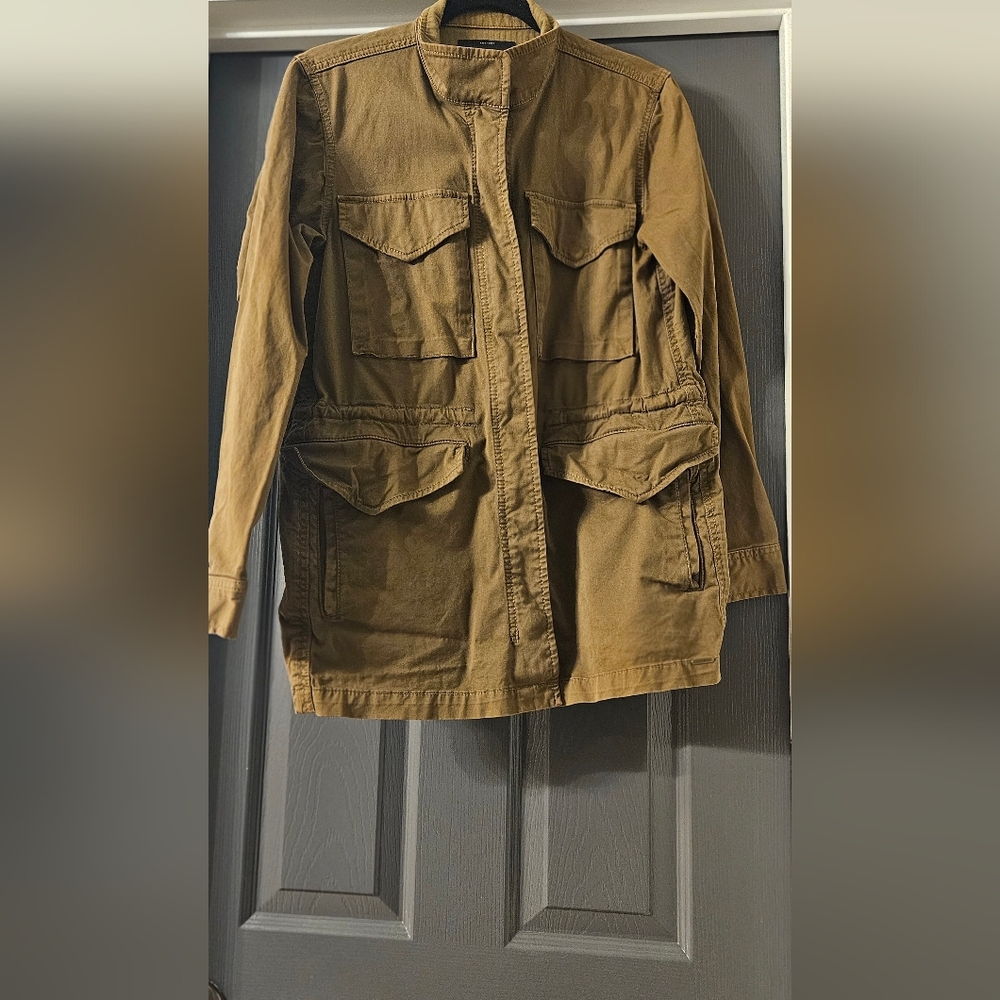 Lucky Brand Women's Green Cargo Military Utility Jacket Size S Button Pockets